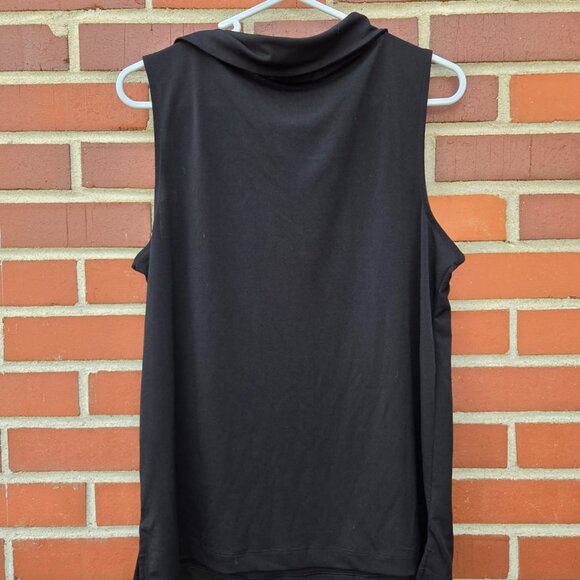 Banana Republic Black Sleeveless Top with Asymmetrical Collar - Size M - Picture 4 of 4